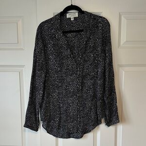 Cloth & Stone Black and Gray Patterned Blouse